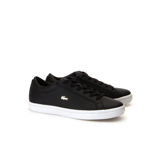 sneakers straighset en cuir crocodile doré