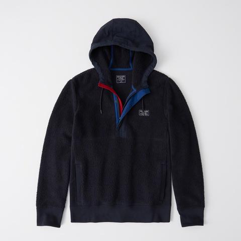 abercrombie and fitch sherpa half zip