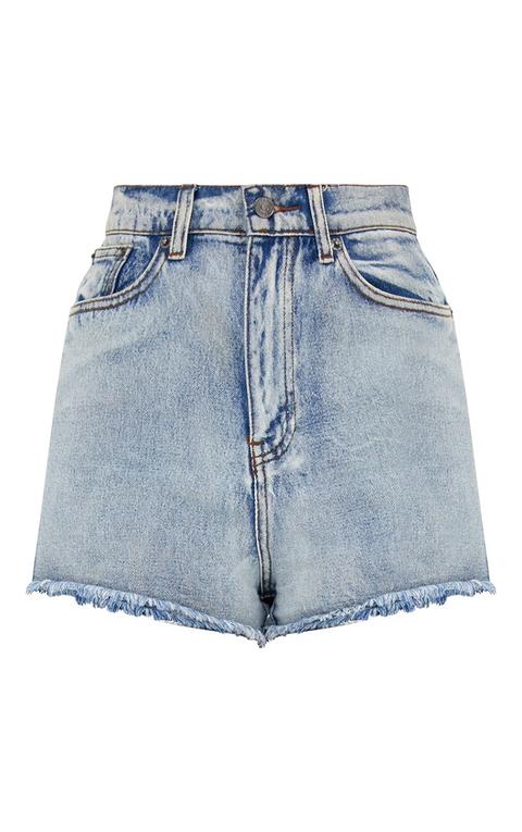 Blue High Waisted Denim Shorts