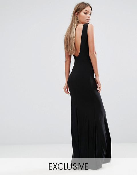 Club L Deep Plunge Back Maxi Dress