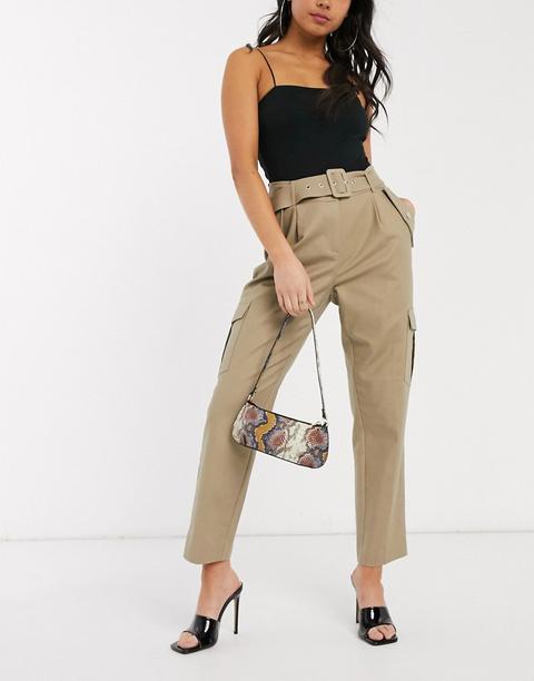 Morgan - Pantalon Cargo - Taupe-crème