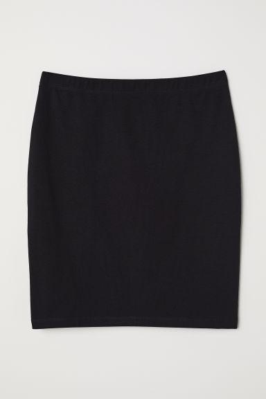 H & M - Falda Corta De Punto - Negro