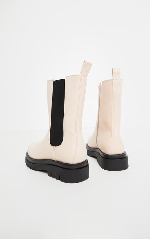 Blush Pu Calf High Vamp Chelsea Boots