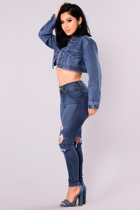super cropped denim jacket