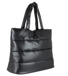 Black Padded Tote Bag, Black