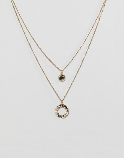 Pieces Double Layer Necklace - Gold