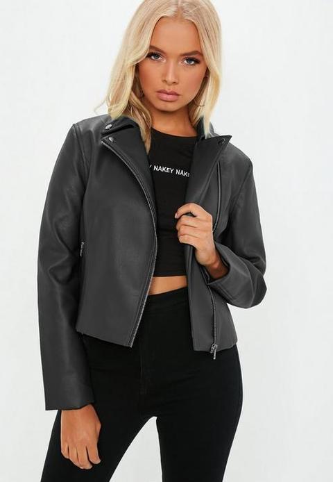 Black Ultimate Faux Leather Biker Jacket, Black