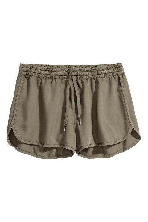 H & M - Shorts In Lyocell - Verde