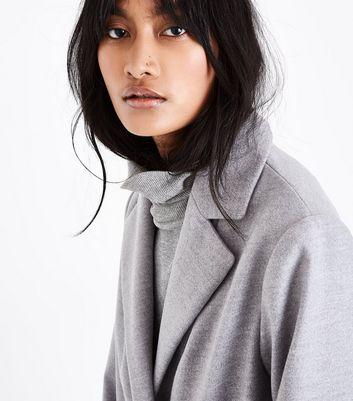 Tall Grey Longline Collared Coat