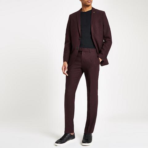 burgundy suit river island