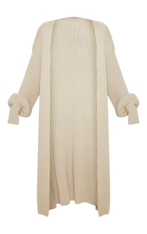 Stone ribbed 2025 knitted midi cardigan