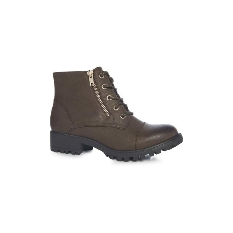 Botas Militares Con Cremallera Marrones