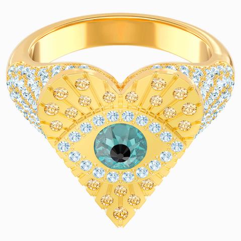 Anillo Con Motivo Lucky Goddess Heart, Multicolor, Baño En Tono Oro