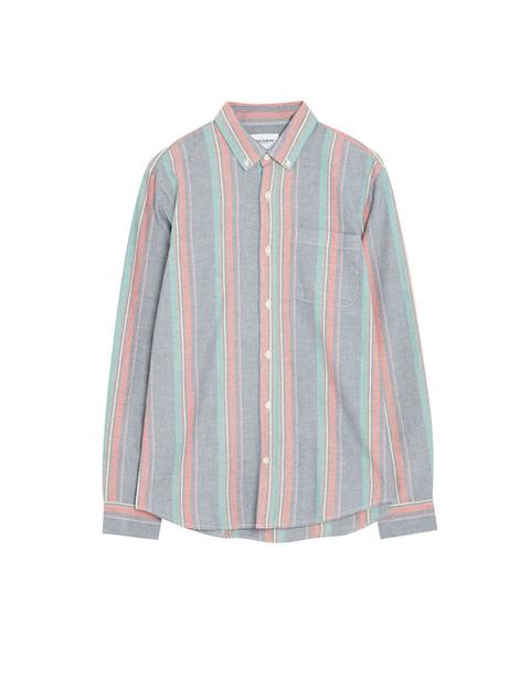 Camicia Oxford A Maniche Lunghe A Righe