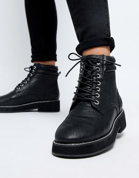 Asos Design - Aim - Bottines À Lacets - Noir