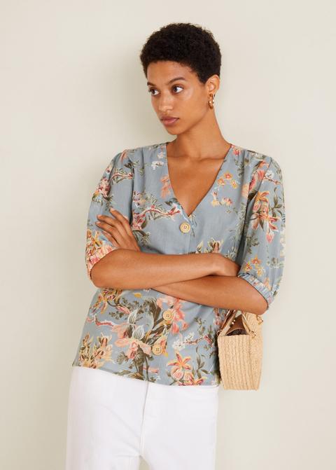 Blusa Lino Flores