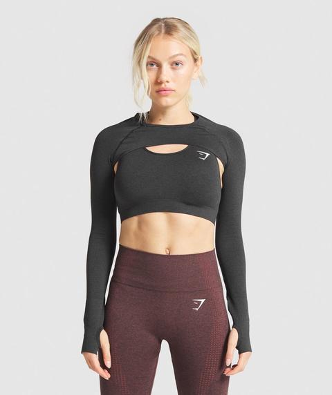 Gymshark Vital Seamless Shrug - Black Marl