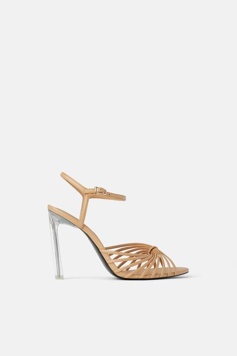 high heeled methacrylate sandals