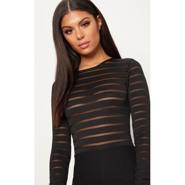 black burn out mesh jumpsuit