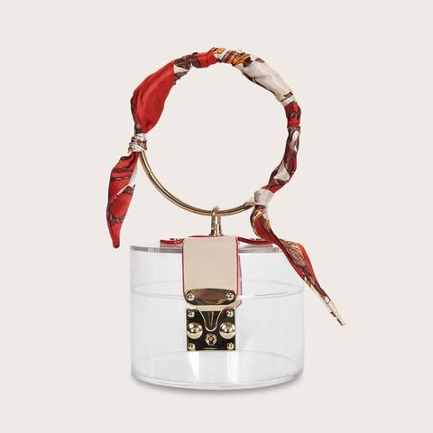 Mini Clear Satchel Bag With Ring Handle