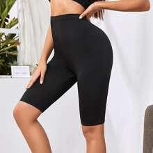 Shorts Ciclista Unicolor De Cintura Elástica