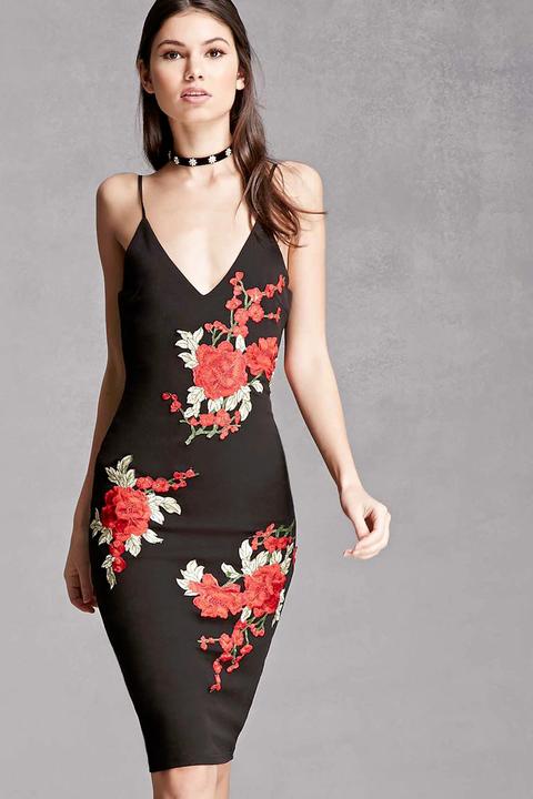 Abito A Sottoveste Con Rose - Firmato Selfie Leslie