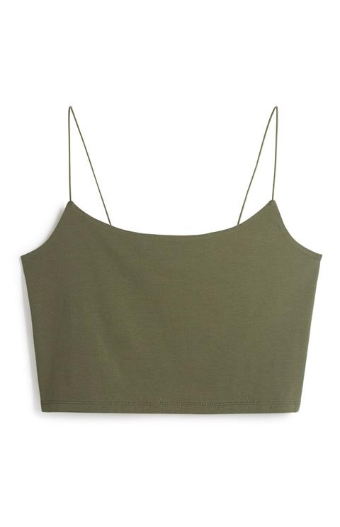 Khaki Crop Top