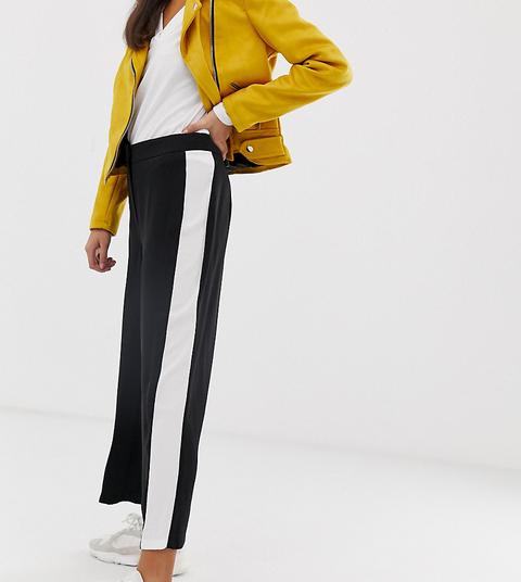 New Look Side Stripe Crop Trouser-black