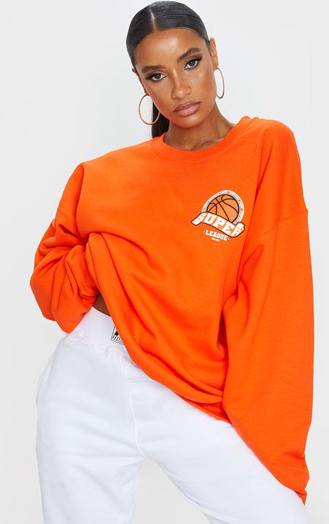 Orange Basketball Varsity Sweatshirt