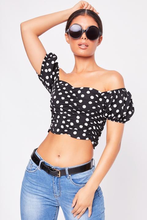 polka dot milkmaid top