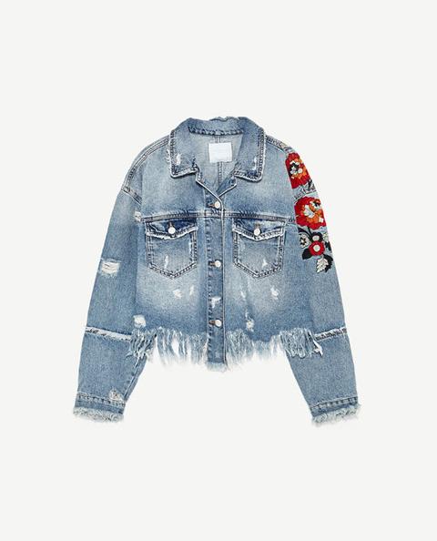 zara embroidered denim jacket