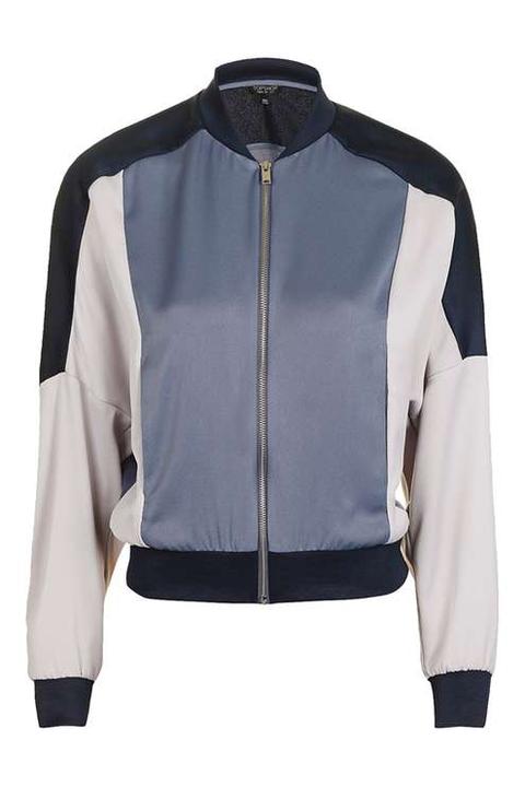 Colour Block Bomber Jacket