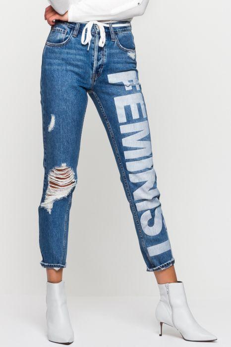 Jeans Mom Destroyed Con Slogan Feminist