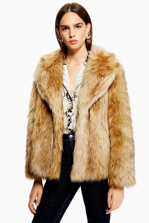 Topshop Tall Faux Fur Coat (27.910 HUF) found on Polyvore