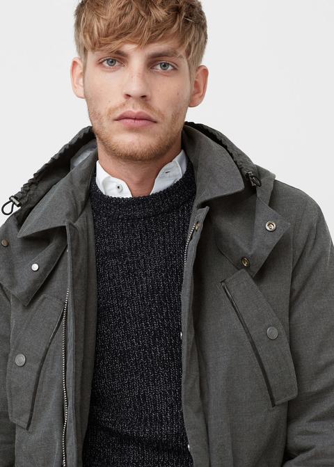 Parka Acolchada Capucha Desmontable
