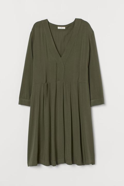 H & M - Abito Con Scollo A V - Verde