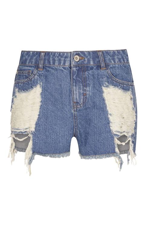 Shorts Vaqueros De Talle Alto Con Rotos