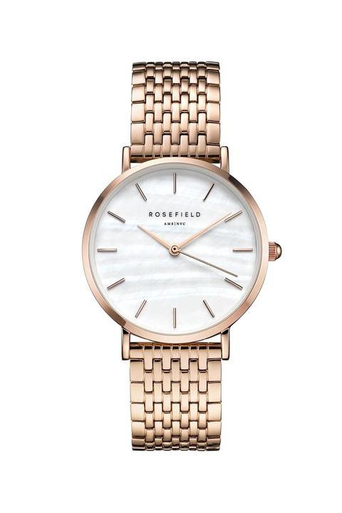 Womens **the Upper East Side White Pearl Rose Gold Watch By Rosefield - Rose Gold, Rose Gold