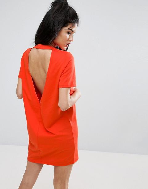 Vestido Estilo Camiseta Con Espalda Descubierta De Pico De Asos