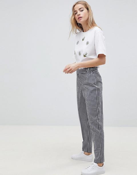 Asos Design - Pantaloni Sartoriali Stretti In Fondo A Quadretti Con Cintura E Fibbia - Multicolore