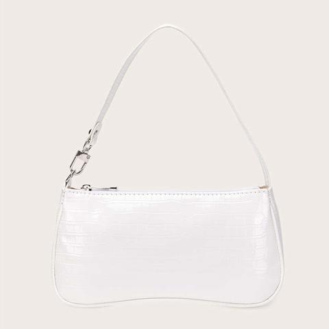 Croc Embossed Baguette Bag