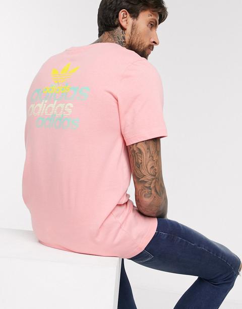 Camiseta Rosa Con Logo De Emblema De Adidas Originals