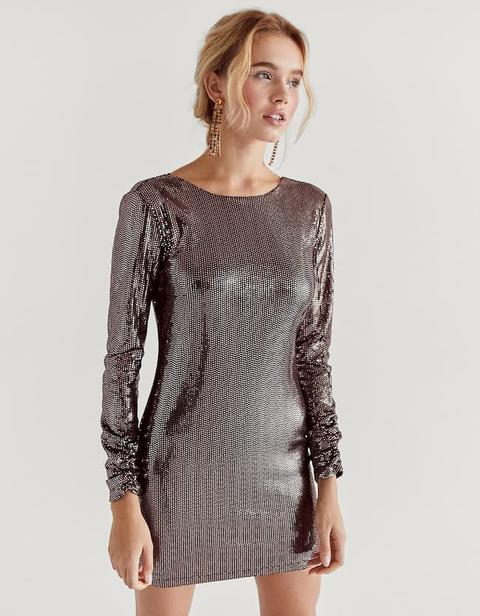 Vestito A Maniche Lunghe Con Paillettes