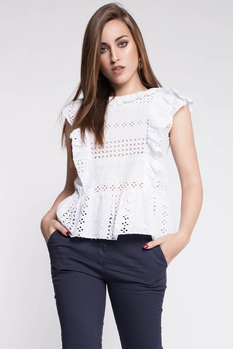 Blusa Armonias Elástico- Blanco