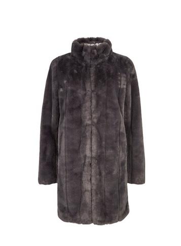 Womens Slate Longline Faux Fur Coat, Womens Black Faux Fur Coat Dorothy Perkins