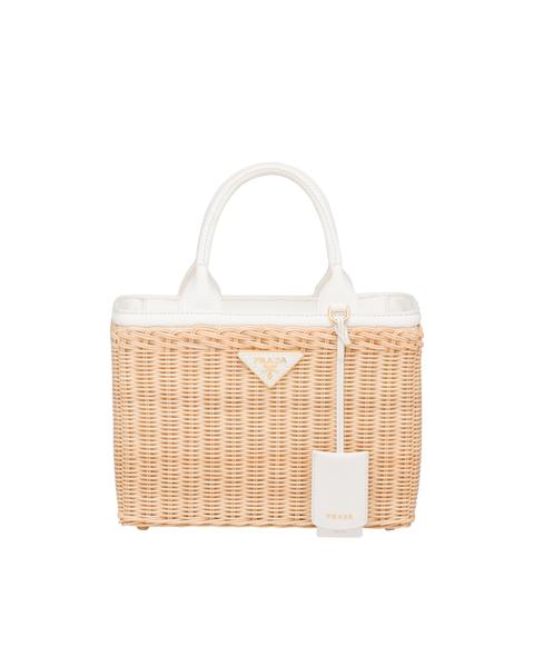 Wicker And Canvas Tote