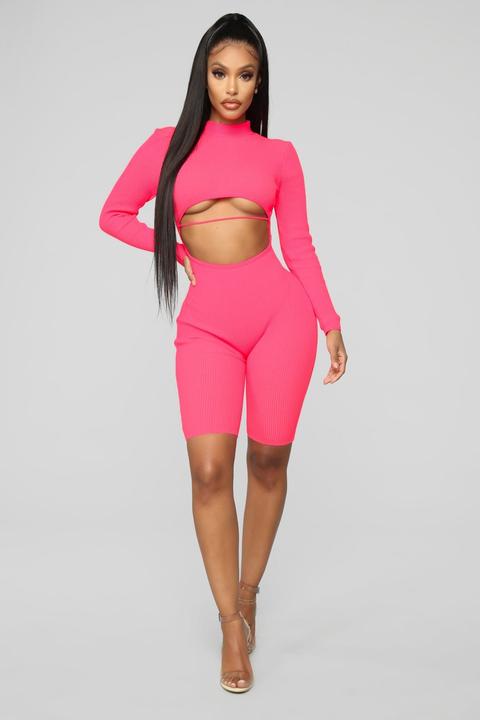 neon biker romper