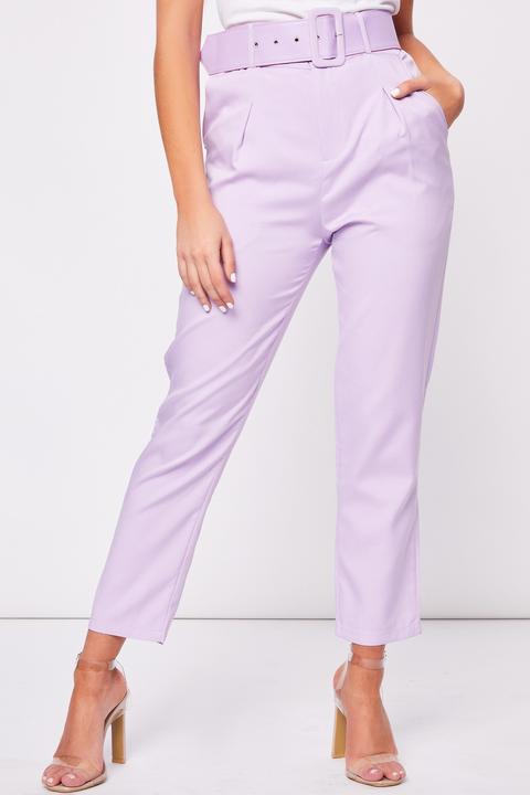 Becky Lilac Belted Trousers