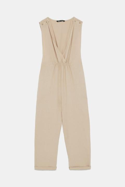 Gathered Jumpsuit With Straps