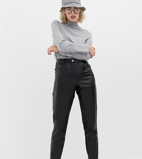 Collusion Slim Leg Leather Look Trousers